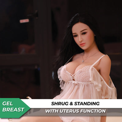 Neodoll Sugar Babe - Serene - Silicone TPE Hybrid Sex Doll - Gel Breast - Uterus - 157cm - Silicone White