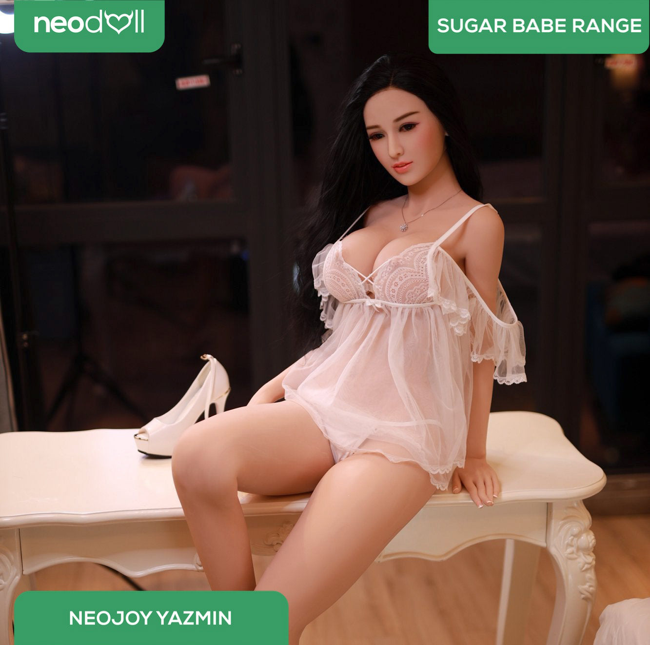 Neodoll Sugar Babe - Serene - Silicone TPE Hybrid Sex Doll - Gel Breast - Uterus - 157cm - Silicone White