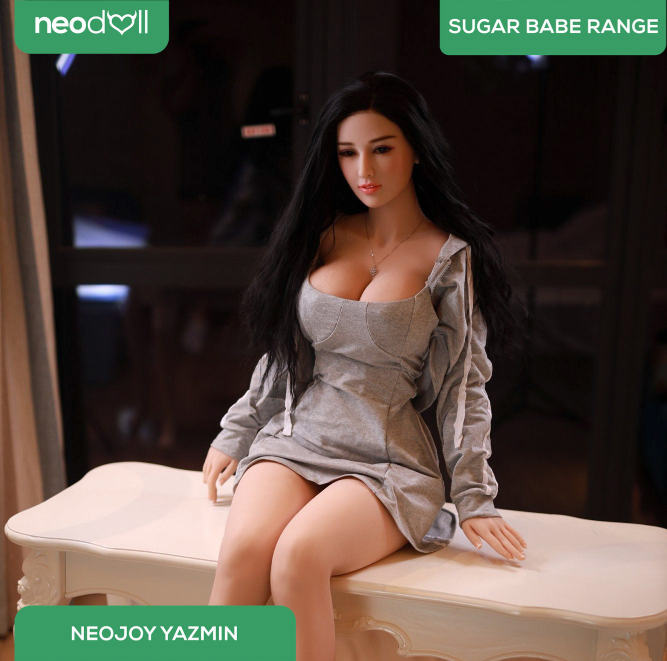 Neodoll Sugar Babe - Serene - Silicone TPE Hybrid Sex Doll - Gel Breast - Uterus - 157cm - Silicone White