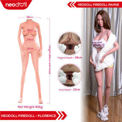 Sex Doll Florence | 166cm Height | Light Tan Skin | Shrug & Standing | Neodoll Fire Doll