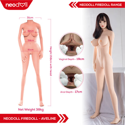 Fire Doll - Aveline - Realistic Sex Doll - Tongue  included158cm - Natural