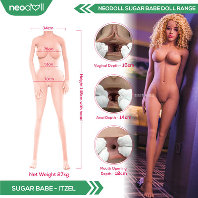 Sex Doll Itzel | 148cm Height | Tan Skin | Shrug & Standing & Uterus | Neodoll Sugar Babe