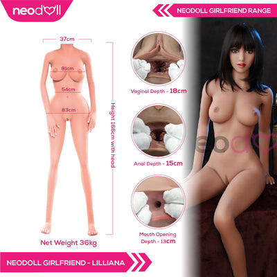 Sex Doll Lilliana | 166cm Height | Tan Skin | Standing & Shrug | Neodoll Girlfriend