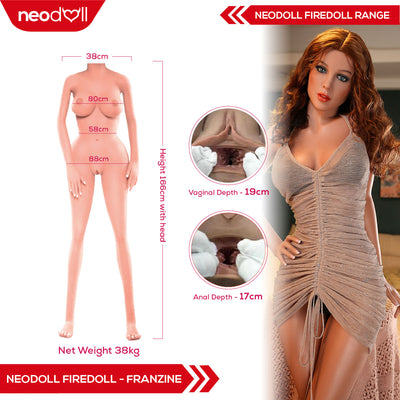 Fire Doll - Franzine - Realistic Sex Doll - Gel Breast - 166cm - Light Tan