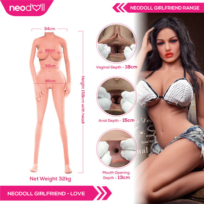 Sex Doll Love | 158cm Height | Tan Skin | Standing & Shrug | Neodoll Girlfriend