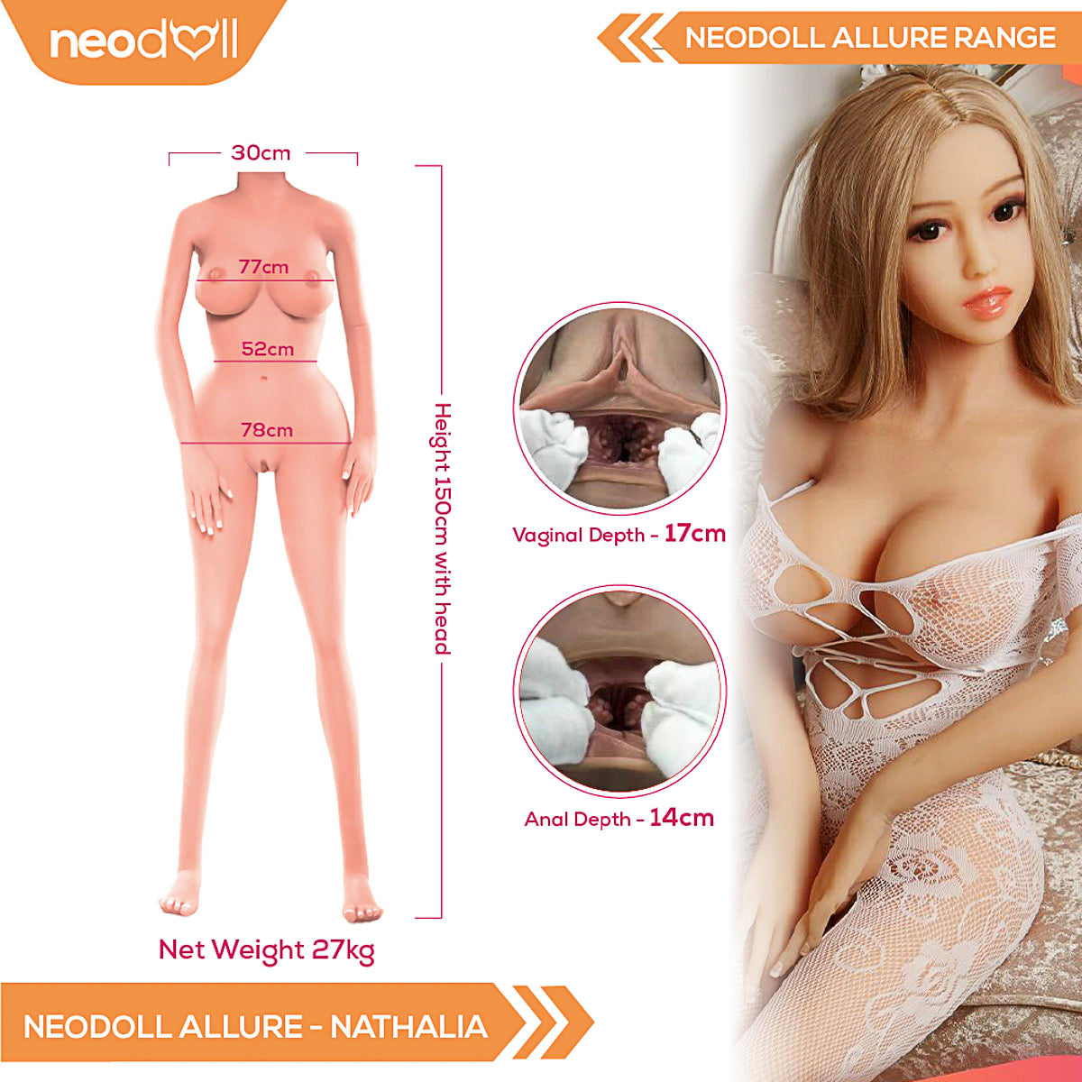 Sex Doll Nathalia | 150cm Height | Natural Skin | Neodoll Allure