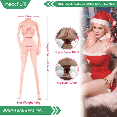 Silicone TPE Hybrid Sex Doll Fatima | 164cm Height | Silicone Colour Skin | Shrug & Standing & Uterus & Gel Breast & Implanted Hair | Neodoll Sugar Babe