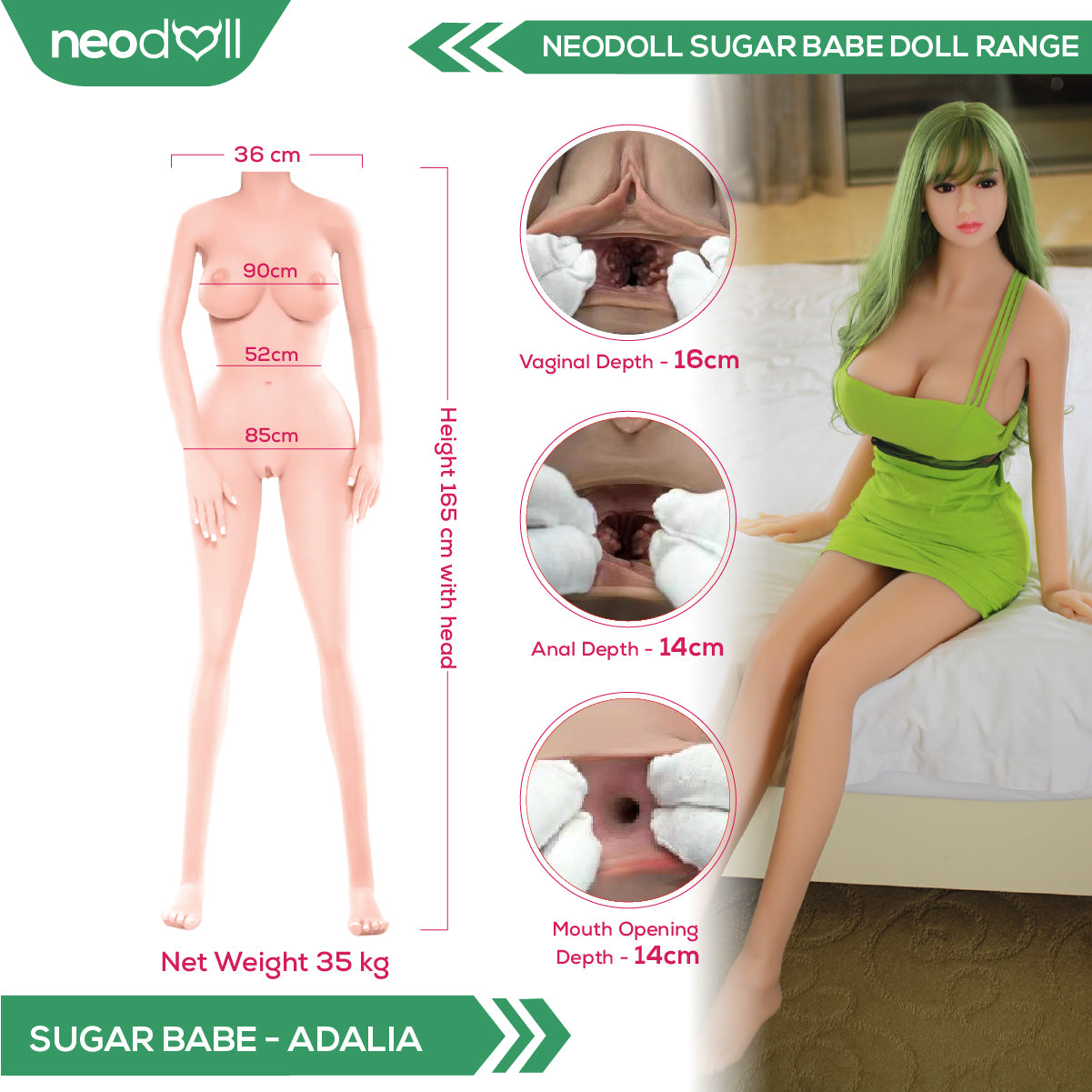 Sex Doll Adalia | 165cm Height | White Skin | Shrug & Standing | Neodoll Sugar Babe