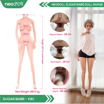 Sex Doll Kiki | 157cm Height | Natural Skin | Shrug & Standing & Uterus & Gel Breast | Neodoll Sugar Babe