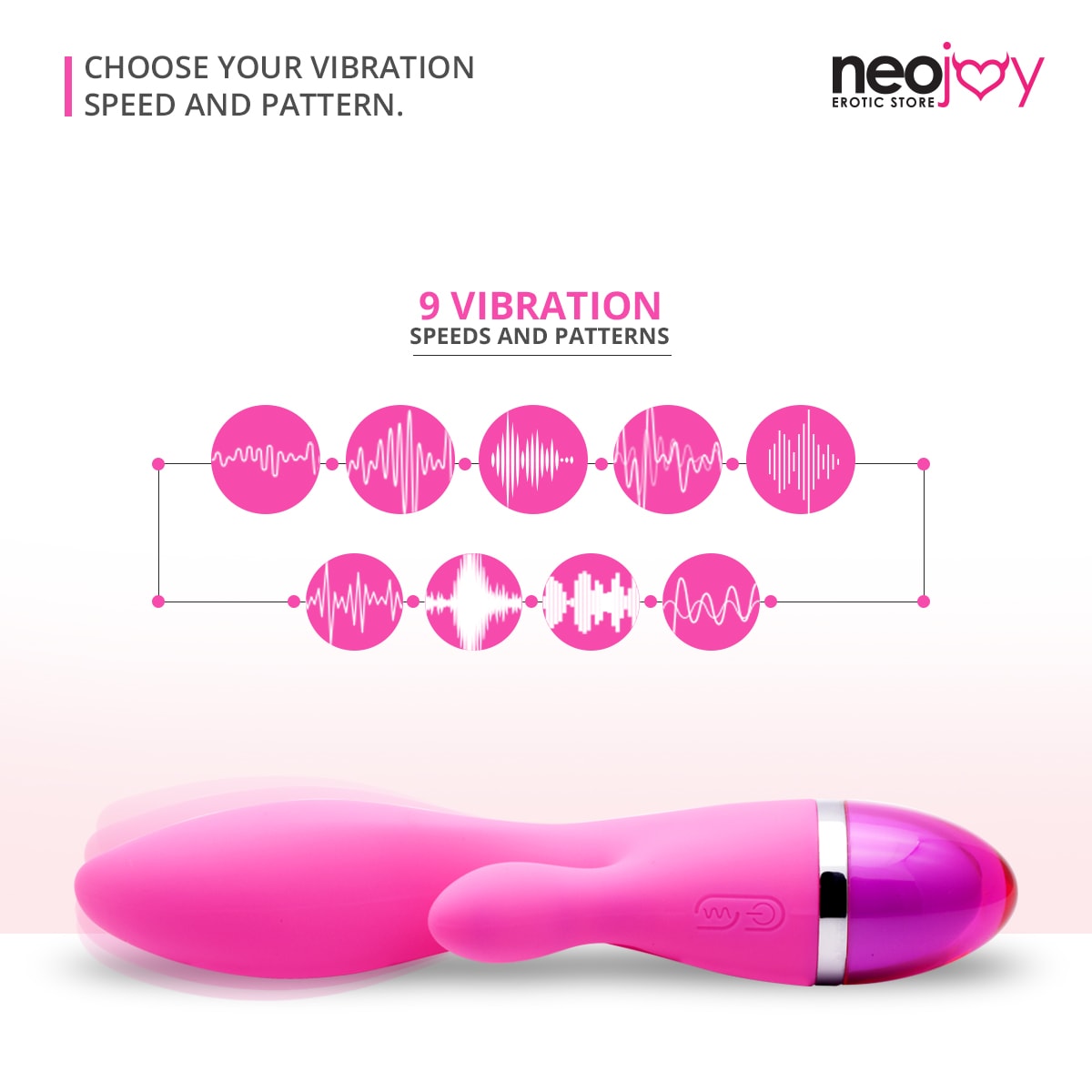 Neojoy Rabbit Vibrator Silicone USB Rechargeable 9-Speed Functions