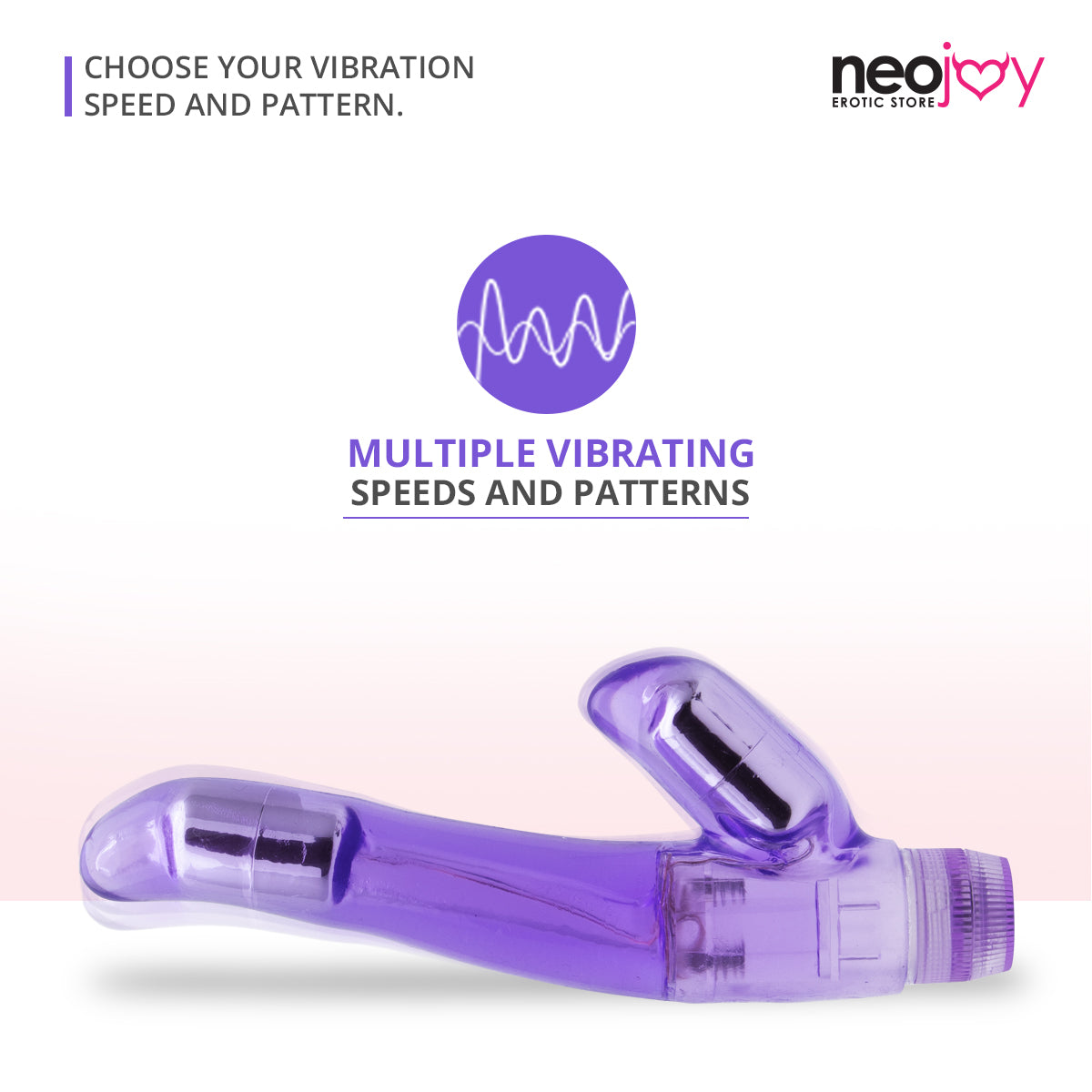 Neojoy Double Joy Jelly Rabbit Vibrator Multiple Speed Functions Soft TPE