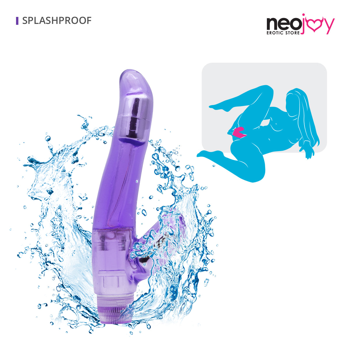 Neojoy Double Joy Jelly Rabbit Vibrator Multiple Speed Functions Soft TPE