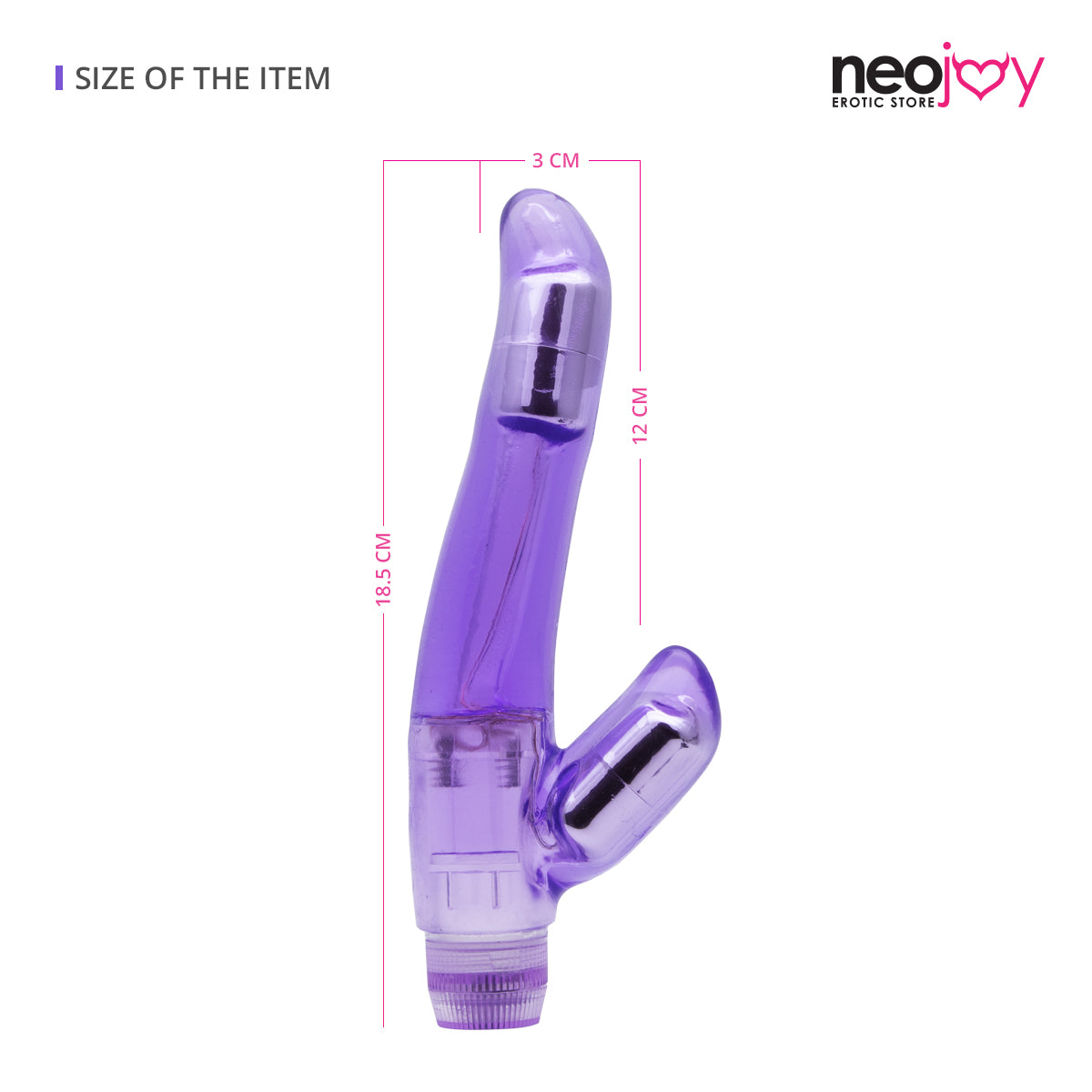 Neojoy Double Joy Jelly Rabbit Vibrator Multiple Speed Functions Soft TPE