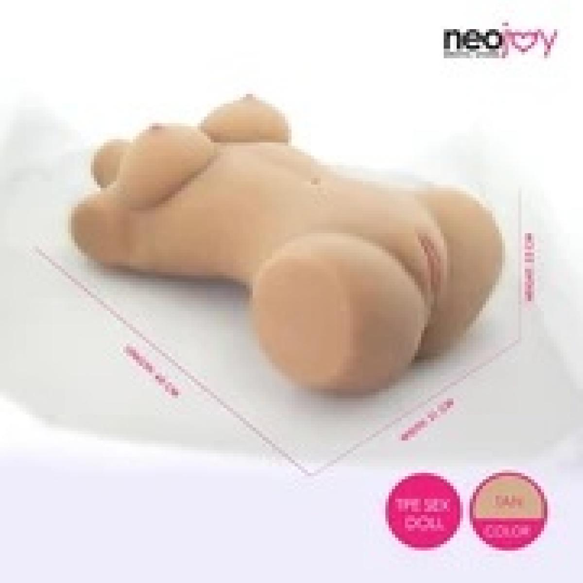 Neojoy Easy Torso With Girlfriend Ashanti Head - Realistic Sex Doll Torso With Head Connector - Tan - 17kg