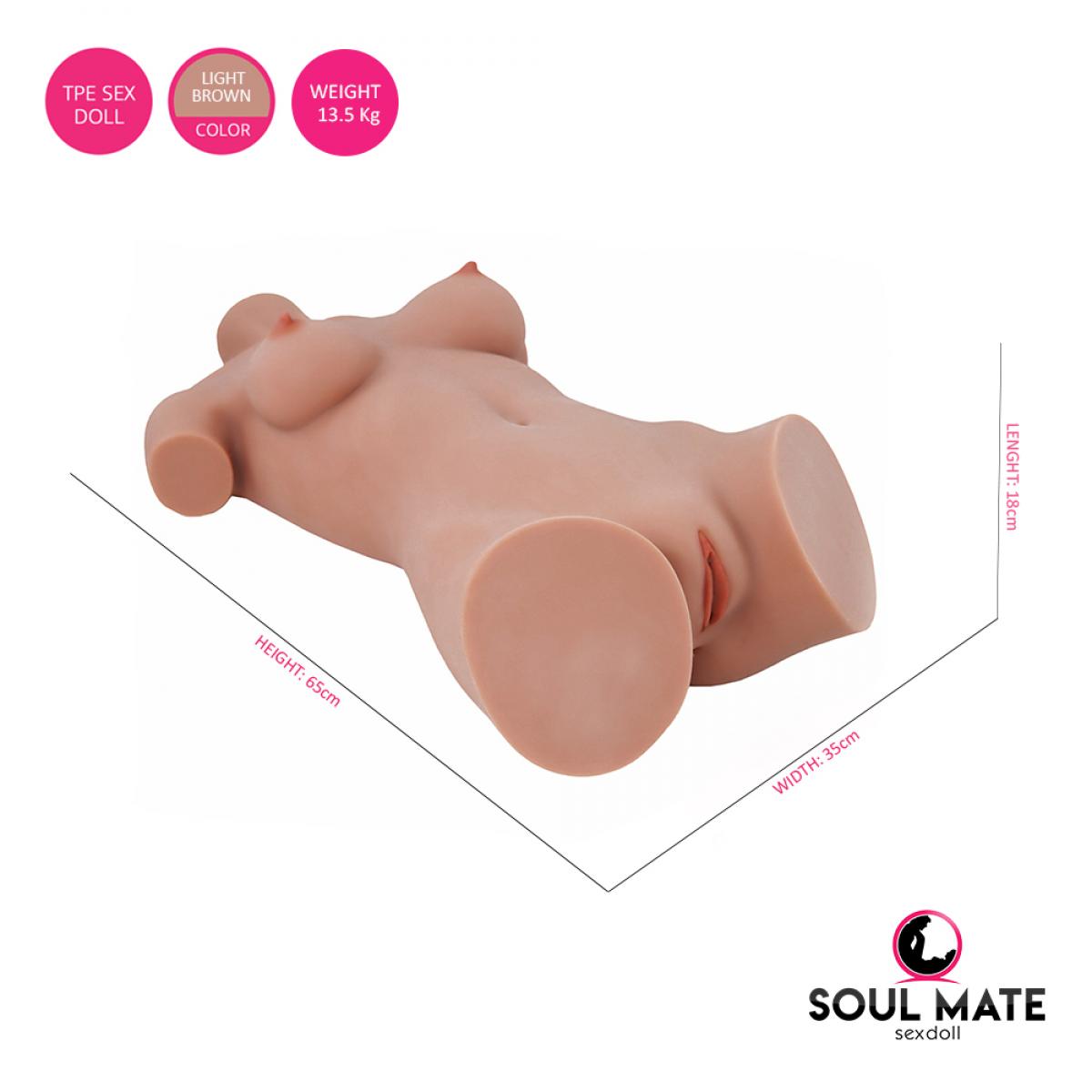 SoulMate Dolls - Morgan Head With Sex Doll Torso - Light Brown