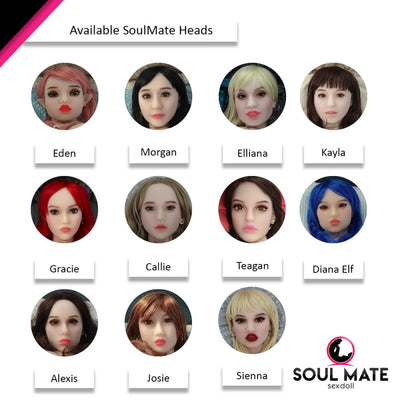 Soulmate Dolls - Josie Head With Sex Doll Torso - White