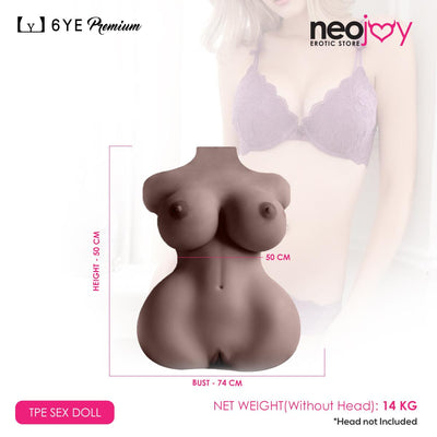 6YE Torso - Realistic Sex Doll Torso With Head Connector - Black- 14kg