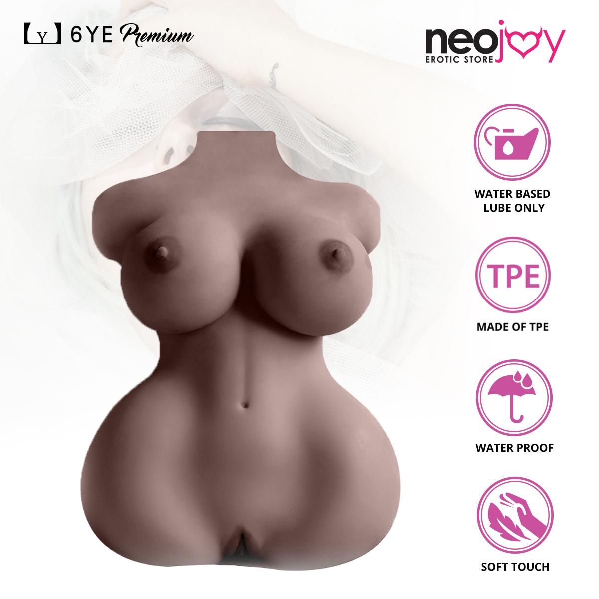 6YE Torso - Realistic Sex Doll Torso With Head Connector - Black- 14kg