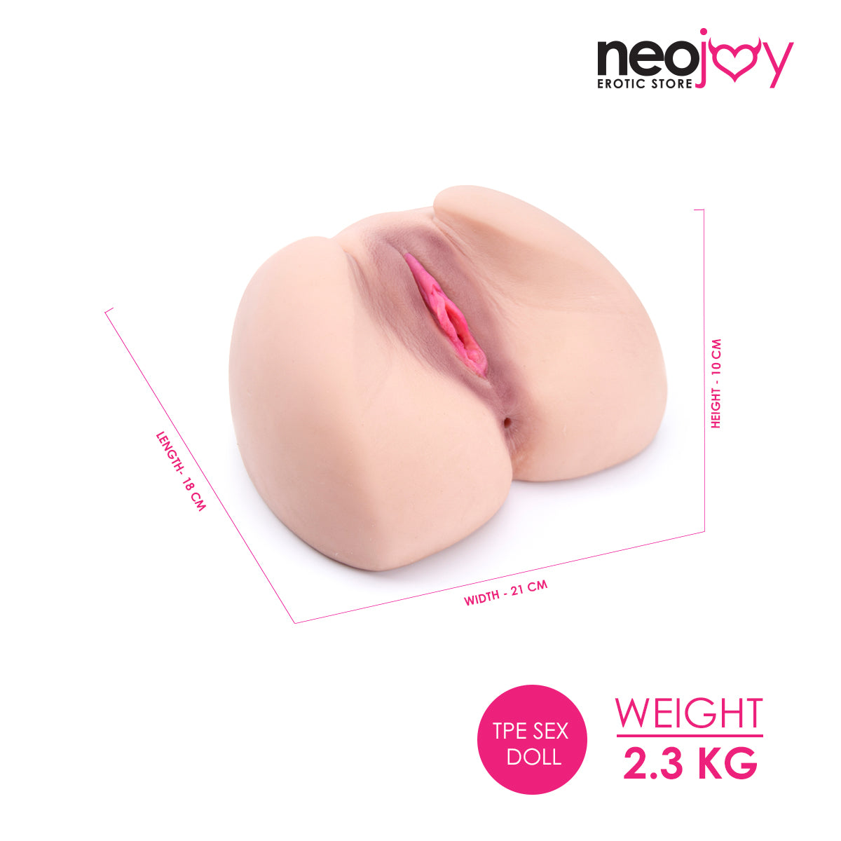 Neojoy - Cute whole real texture Butt stroker - 2.3KG - Flesh White