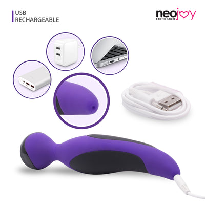 Neojoy Mini Wand Vibrator Silicone USB Rechargeable 7-Speed Functions