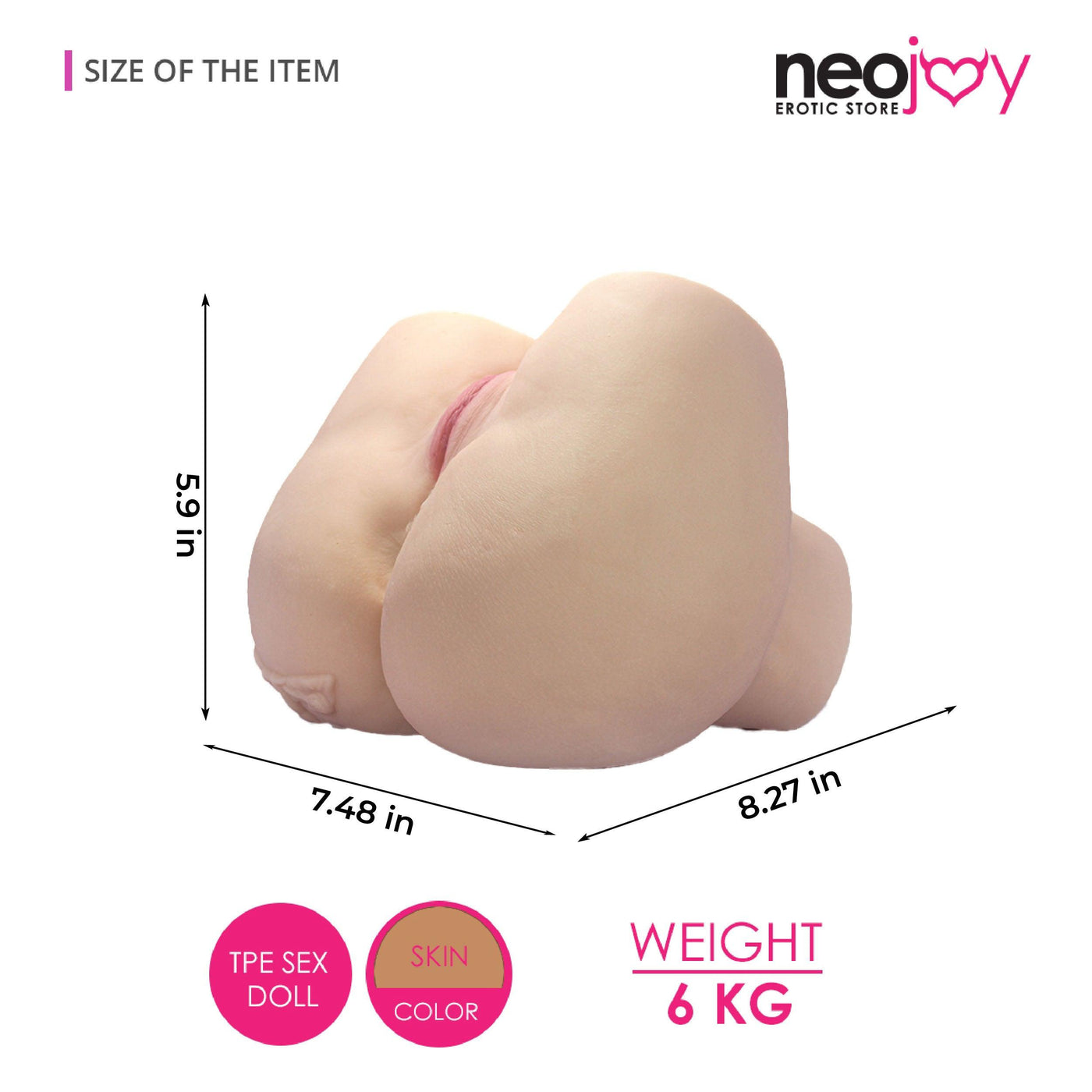 Neojoy - Textured Butt - 6Kg - Natural - Lucidtoys