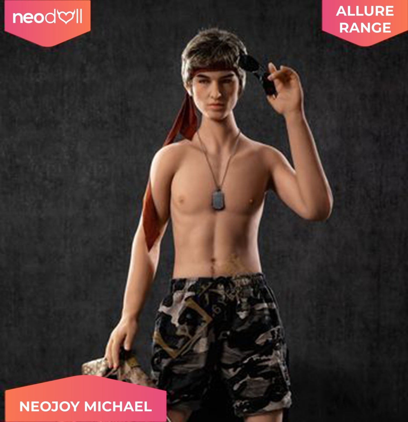 Neodoll Allure Michael - Realistic Male Sex Doll - 173cm - Tan - 23cm Penis