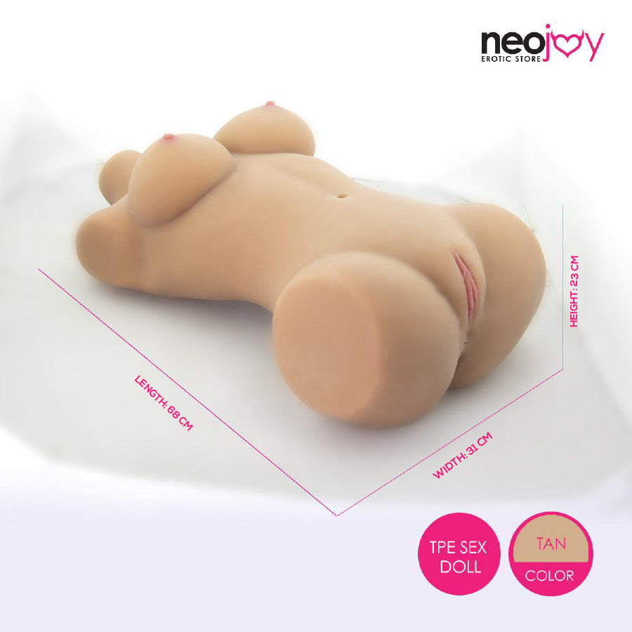 Neojoy Easy Torso With Girlfriend Juliet Head - Realistic Sex Doll Torso With Head Connector - Tan - 17kg