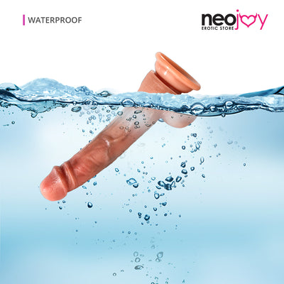 Neojoy - Realstic Silicone Dildo With Human Simulation - Dark Skin