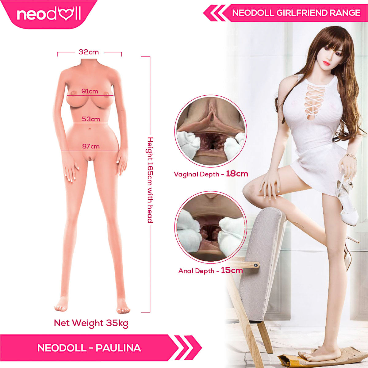 Neodoll Girlfriend Lorelai - Realistic Sex Doll - 165cm - Natural