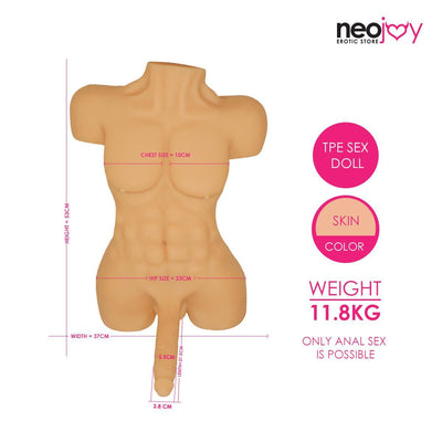 Neojoy Realistic Dildo Male Torso Sex Doll TPE - 11.8KG - Lucidtoys