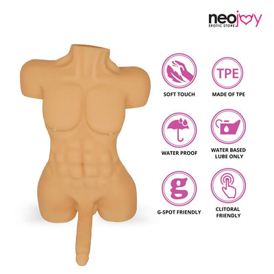 Neojoy Realistic Dildo Male Torso Sex Doll TPE - 11.8KG - Lucidtoys